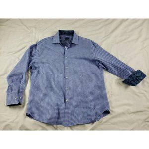 Michelsons London Mens XL Blue Checks Button-Down